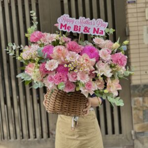 Giỏ Hoa Tươi   Đong Đầy Hạnh Phúc   GH02