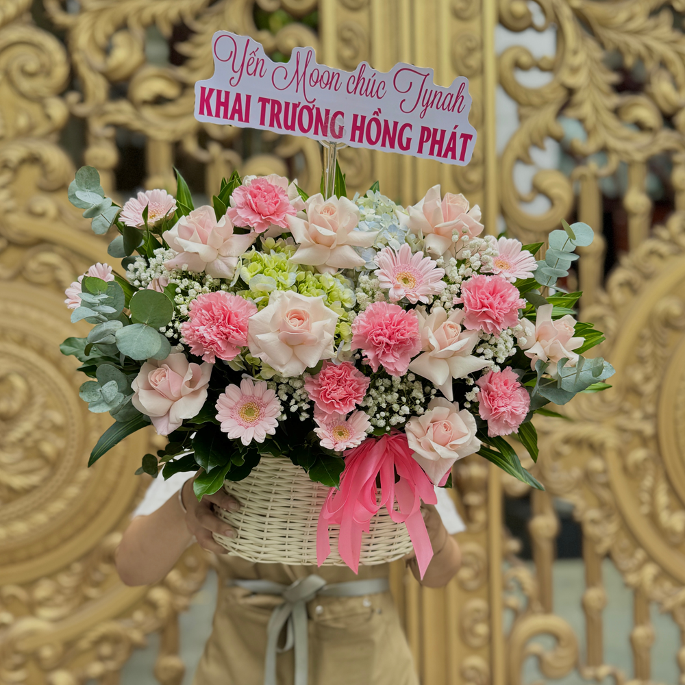 Giỏ hoa Tươi - Dịu Dàng - GH09 6 BH06