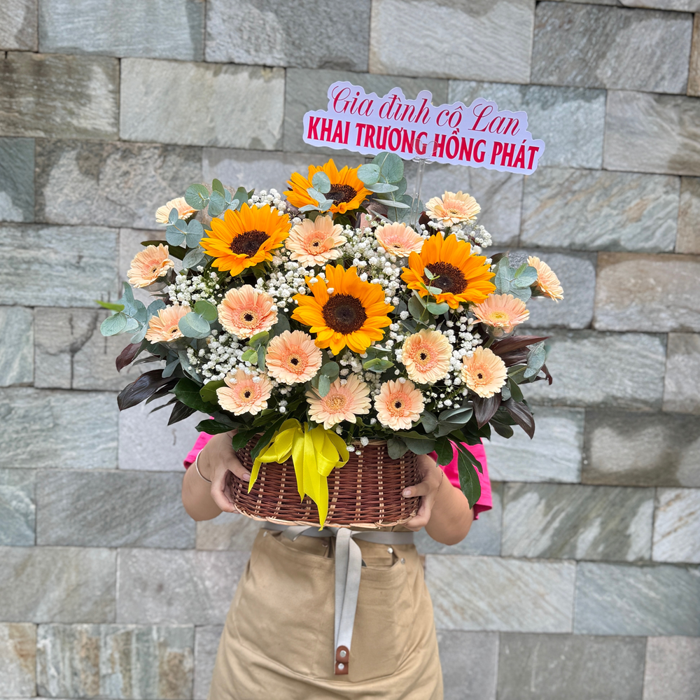 Giỏ hoa tươi - Vạn Thịnh Phát - GH014 6 BH11