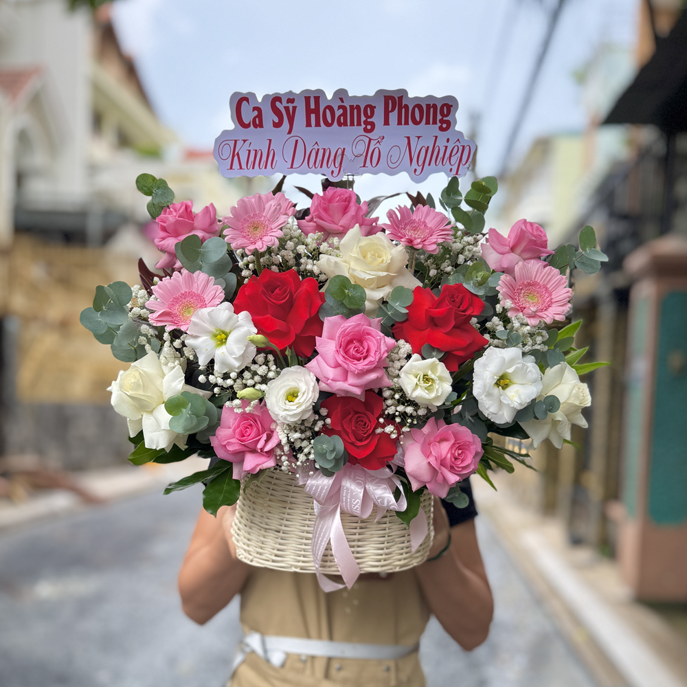 Giỏ Hoa Tươi Sắc Màu - GH17 6 BH16