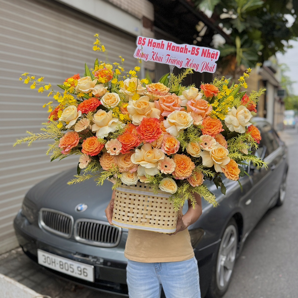 Giỏ hoa chúc mừng - Bùng Cháy - GH032 8 GH34