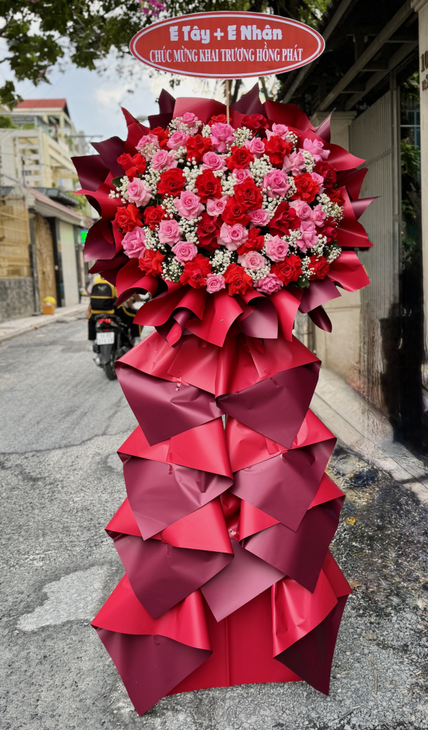 Kệ Hoa Tươi Chúc Mừng - Hồng Phúc - KT012 6 CM12