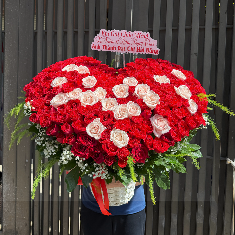 GIỎ HOA HỒNG MỪNG KỶ NIỆM NGÀY CƯỚI - GH059 6 GH059