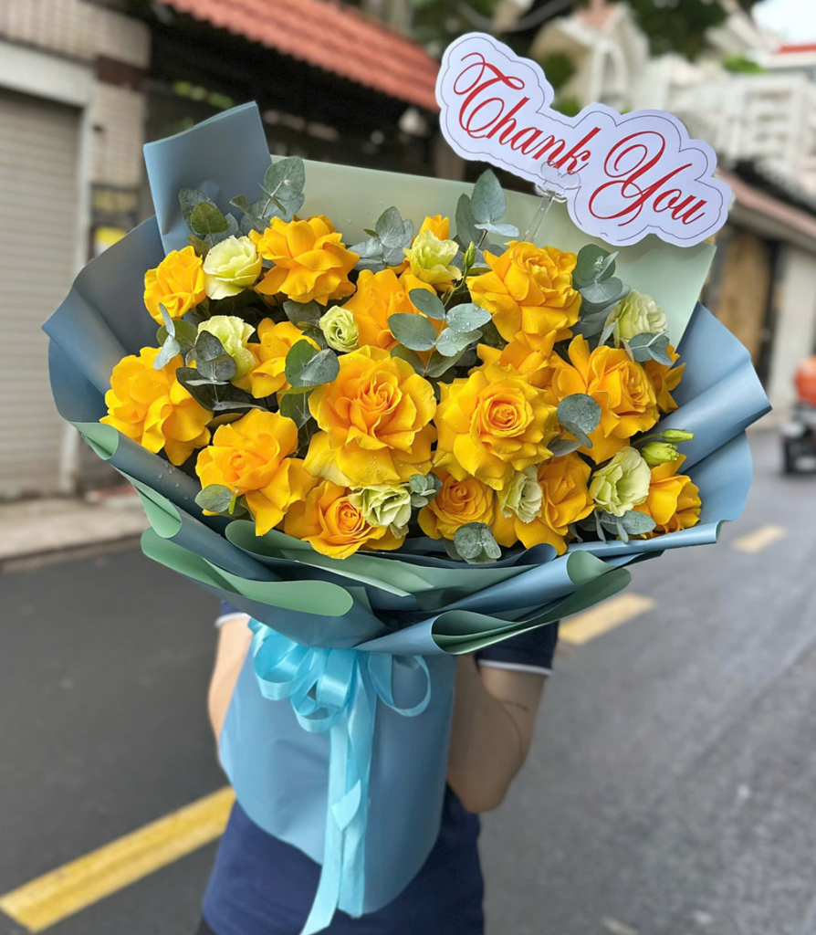 BÓ HOA HỒNG VÀNG - THANK YOU - BH156 6 BH156