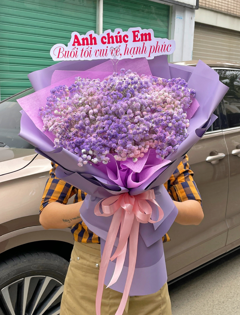 BÓ HOA BABY TÍM - CÓ EM BÊN ĐỜI BỖNG VUI - BH173 6 BH173