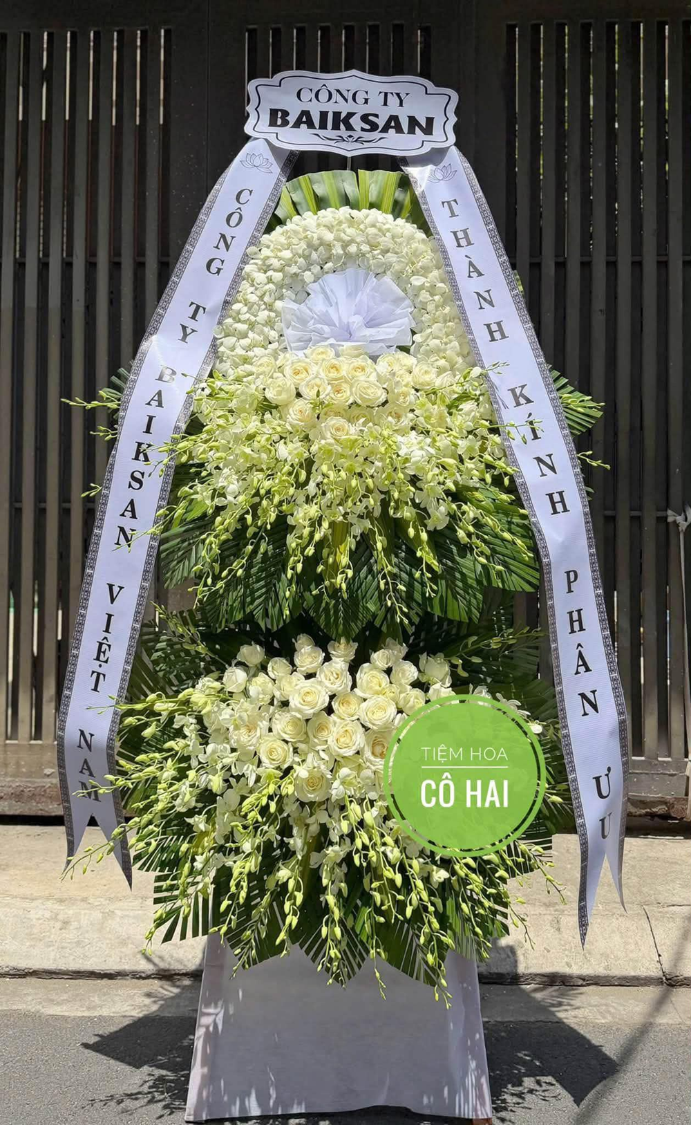 VÒNG HOA VIẾNG TANG LỄ - BANNER KIỂU HÀN QUỐC 1 CB039
