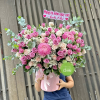 GIỎ HOA TƯƠI - TÍM THỦY CHUNG - GH087 2 GH087