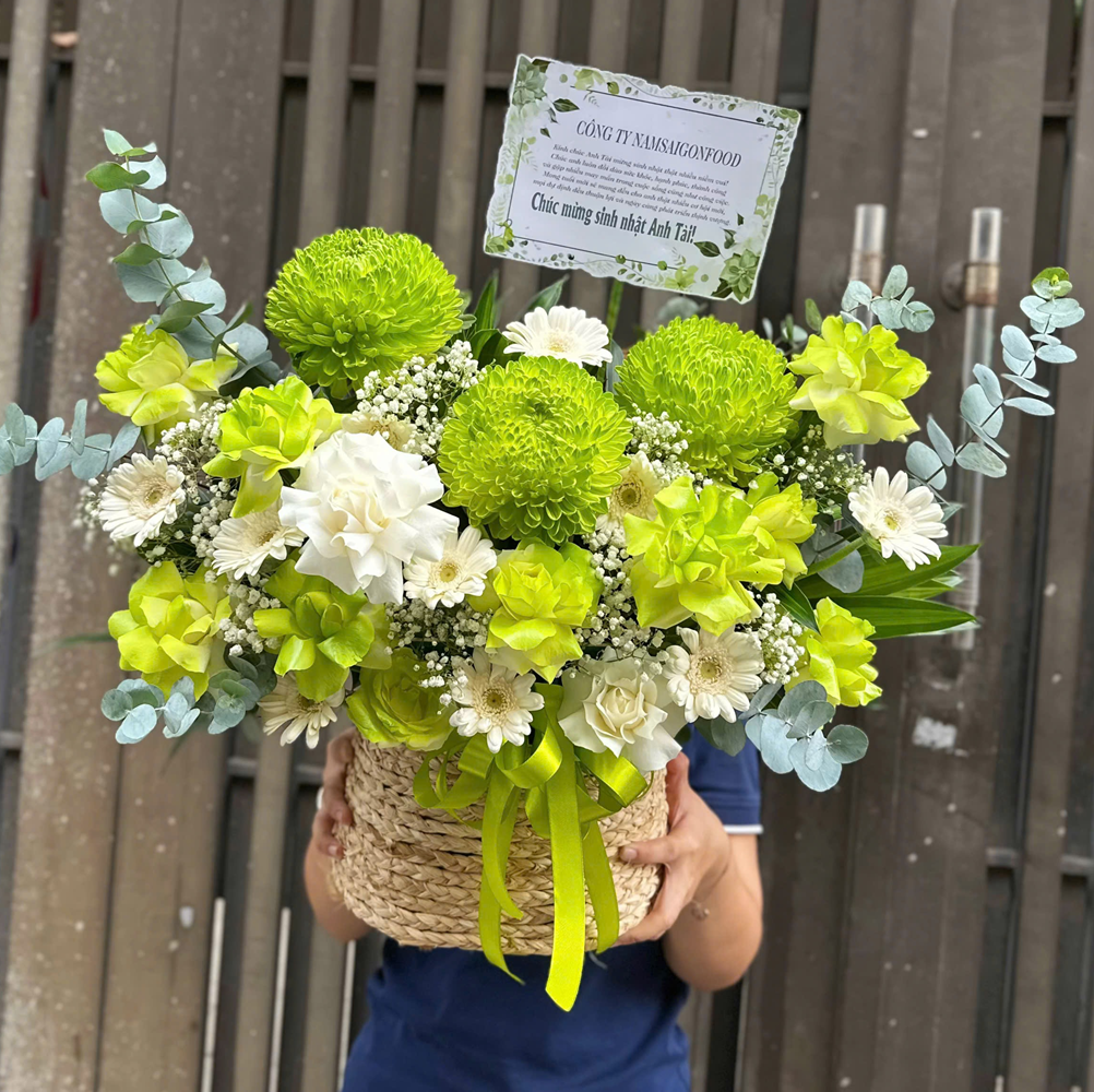 GIỎ HOA TƯƠI - KHỦNG LONG XANH - GH091 6 GH091