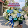 GIỎ HOA TƯƠI XANH DƯƠNG - KÍNH VẠN HOA - GH114 2 GH114